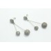 Handmade 925 Silver bead Jewelry dangle Earrings textured metal design 2 inch
